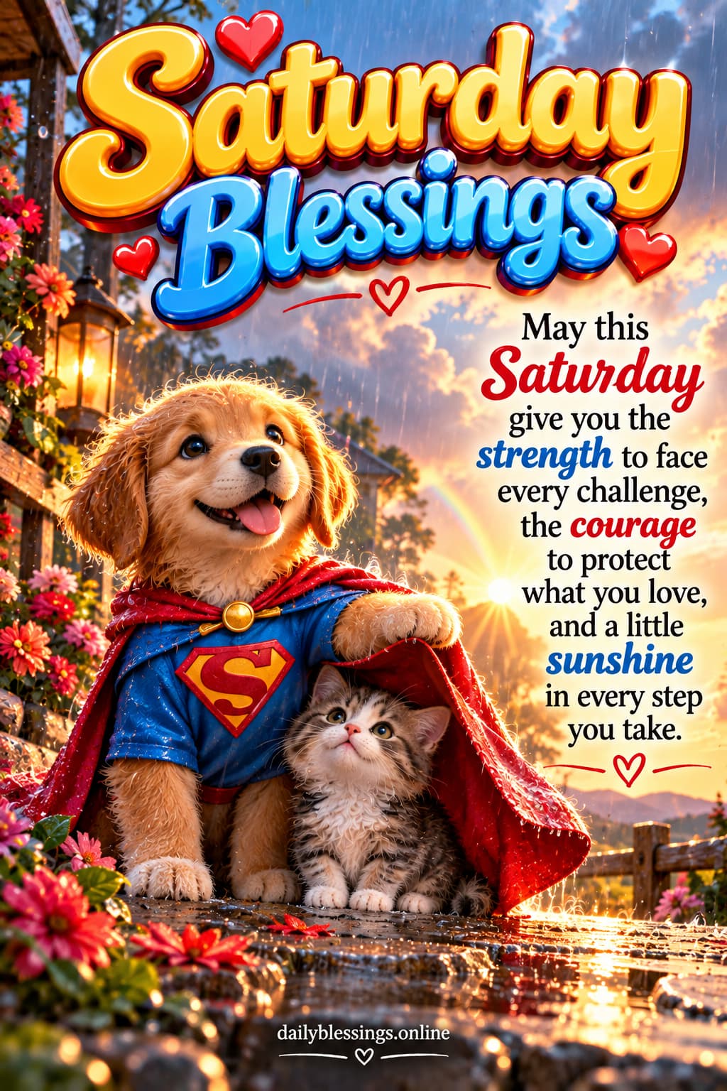 Happy Saturday! Good morning blessings, positive thoughts, and heartfelt wishes can brighten your day. Share this cute superhero Saturday blessing with your family, friends, and loved ones to inspire strength, courage, and positivity.